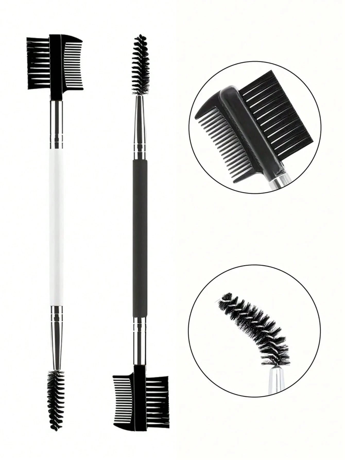 1/2/5PCS 3 Head Eyebrow Eyelash Shaper Double Head Brush Makeup Grooming Tool Cosmetic with 3 Different Spoolie Brushes
