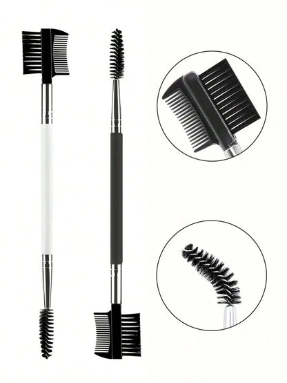 1/2/5PCS 3 Head Eyebrow Eyelash Shaper Double Head Brush Makeup Grooming Tool Cosmetic with 3 Different Spoolie Brushes