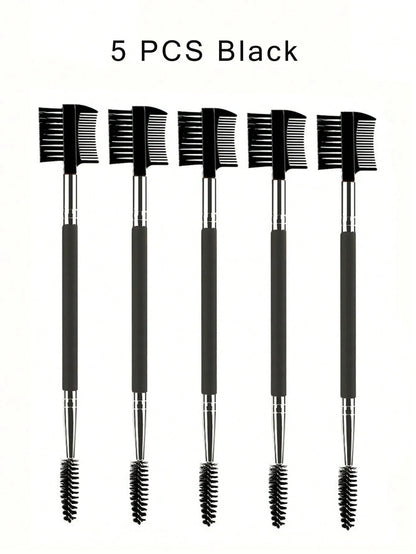 1/2/5PCS 3 Head Eyebrow Eyelash Shaper Double Head Brush Makeup Grooming Tool Cosmetic with 3 Different Spoolie Brushes
