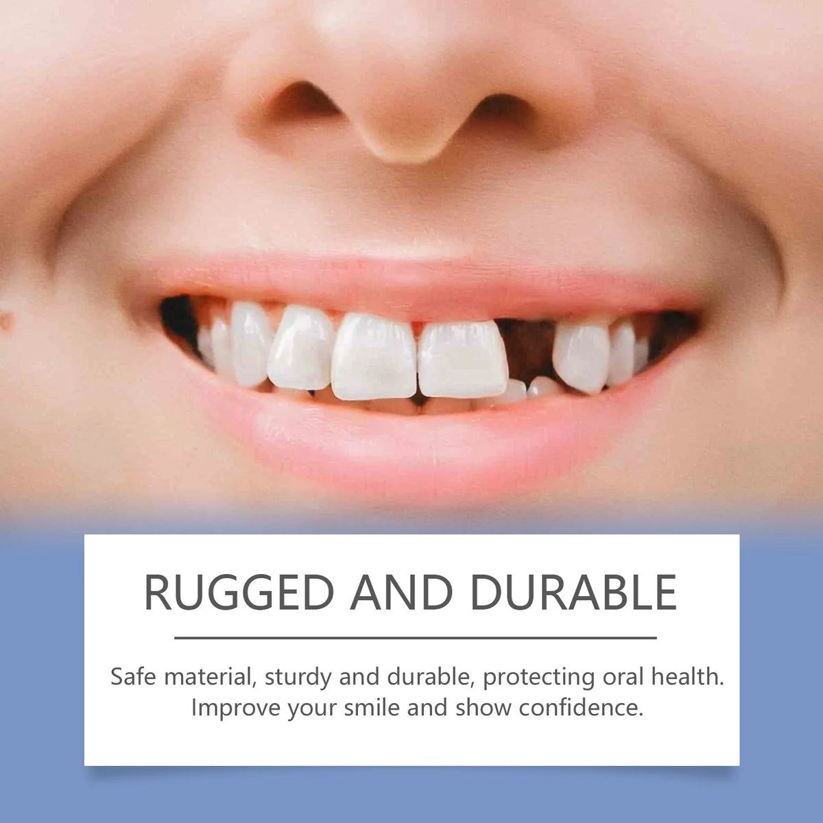 2 in 1 Teeth Whitening Kit with Blue LED Light Moldable Denture Gel Coffee Stain Removal Home Travel Portable Oral Care Device