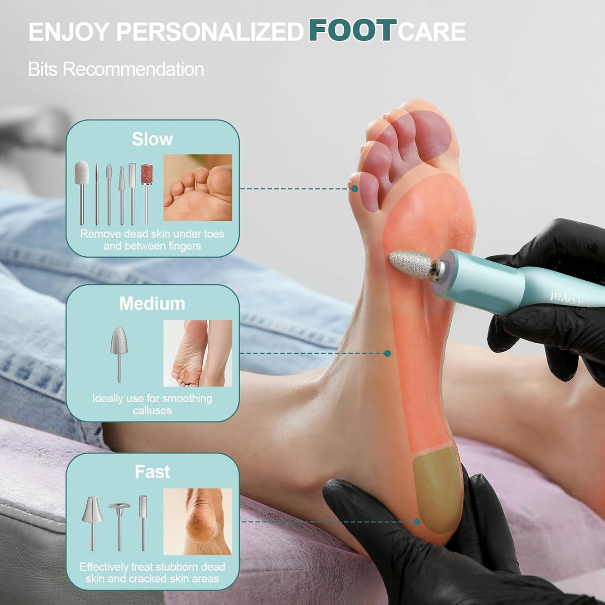 Electric Nail Drill File Professional Pen-Shaped Foot Callus Remover | Cordless Foot File for Acrylic Gel Dip Powder Nails Portable Nail Machine Kit for Dead Dry Crack Skin Calluses Foot Grinder
