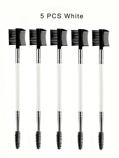 1/2/5PCS 3 Head Eyebrow Eyelash Shaper Double Head Brush Makeup Grooming Tool Cosmetic with 3 Different Spoolie Brushes